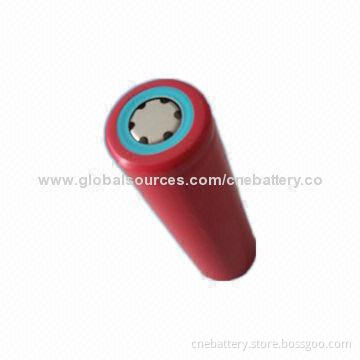 Cylindrical Lithium Battery, 3.7V Nominal Voltage, 2,200 to 3,100mAh Capacity, Measures 18 x 65mm
